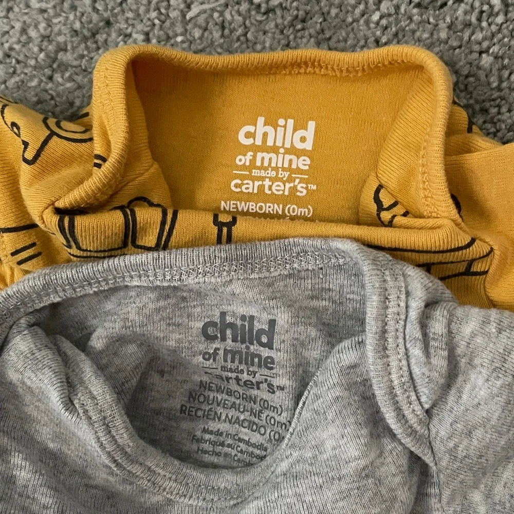 Carter’s truck onesies size newborn